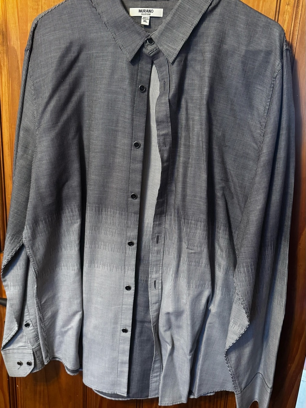 MURANO modern Men's Striped Button-Front Shirt